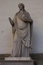 Ancient Roman sculpture of a Vestal Virgin at the Loggia dei Lanzi, Florence, Italy