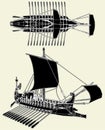 The Ancient Roman Ship Vector 04