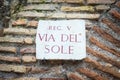 Ancient roman signpost in Rome, Italy