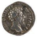 Ancient Roman silver denarius coin of Emperor Marcus Aurelius