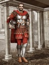 Ancient Roman soldier in a temple Royalty Free Stock Photo