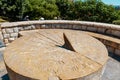 Ancient Roman sundial. Roman amphitheater in Tarragona, Spain. An ancient historical landmark of Catalonia Royalty Free Stock Photo