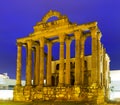 Ancient roman temple in evening. Merida Royalty Free Stock Photo