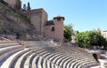 Ancient Roman Theatre near Malaga Alcazaba castle on Gibralfaro mountain, Andalusia, Spain Royalty Free Stock Photo