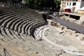 Ancient Roman Theatre near Malaga Alcazaba castle on Gibralfaro mountain, Andalusia, Spain Royalty Free Stock Photo