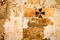 Ancient roman wall texture with crossed window Royalty Free Stock Photo