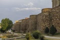 Ancient Roman Walls in Astorga, landmark on the Camino de Santiago route. Spain.