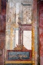 Ancient roman war ship, fresco in a house in Pompeii, destroyed by the eruption of Vesuvius in 79 BC Royalty Free Stock Photo