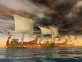 Ancient Roman Warships Royalty Free Stock Photo