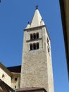 Ancient romanesque tower of the basilic of Saint George to Prague in Republic Czech.