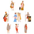 Ancient Romans Character as Cultural Ethnicity or Nationality from Classical Antiquity Vector Set