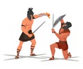 Ancient romans warrior gladiators battle scene