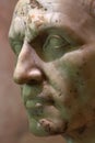 Ancient Rome. Face of a marble bust of a lictor close up, early of the 2nd century AD. Left view Royalty Free Stock Photo