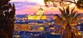 Ancient Rome rooftops and Vatican evening panoramic view Royalty Free Stock Photo