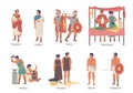 Ancient Rome hierarchy characters, vector flat isolated illustration