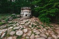 Ancient round compound dolmen in the valley of the river Jean, Monument of archeology megalithic structure