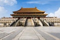The ancient royal palaces of the Forbidden City in Beijing Royalty Free Stock Photo