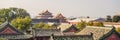 Ancient royal palaces of the Forbidden City in Beijing,China BANNER, LONG FORMAT Royalty Free Stock Photo