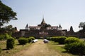 Ancient ruin antique castle building of Wat Prasat Nakhon Luang Temple for thai people and foreign travelers travel visit respect