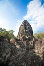 Ancient ruin of the Bayon temple, Angkor Wat Cambodia Royalty Free Stock Photo