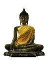 Ancient ruin Buddha image isolated