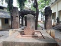 Ancient ruin of hindu god sivalinga statue