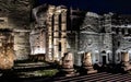 Ancient Ruin in Rome at night, Italy Royalty Free Stock Photo