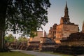 Ancient ruin temple and pagoda at Sukhothai Historical Park