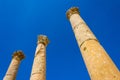 Ancient ruin at Umm Qais in Jordan closeup of pillars