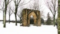 Ancient ruin under the snow