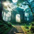 Ancient ruined temple in the Royalty Free Stock Photo