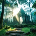 Ancient ruined temple in the Royalty Free Stock Photo