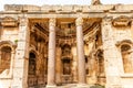 Ancient ruined walls and columns of Grand Court of Jupiter temple, Beqaa Valley, Baalbeck, Lebanon Royalty Free Stock Photo