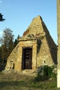 Ancient Ruins of pyramid iron door entrance