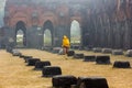 The ancient ruins of the Adina Masjid mosque in the village of Pandua