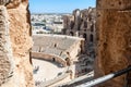 Ancient ruins of the amphitheater for gladiatorial fighting Royalty Free Stock Photo