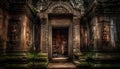 Ancient ruins of Angkor, a famous Buddhist architecture monument generated by AI