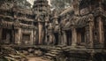 Ancient ruins of Angkor, a famous Khmer monument of spirituality generated by AI