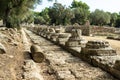 Ancient ruins of archaeological site of Olympia in Peloponnese, Greece. Royalty Free Stock Photo