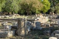 Ancient ruins of archaeological site of Olympia in Peloponnese, Greece. Royalty Free Stock Photo