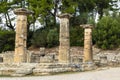 Ancient ruins of archaeological site of Olympia in Peloponnese, Greece. Royalty Free Stock Photo