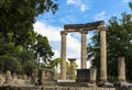 Ancient ruins of archaeological site of Olympia in Peloponnese, Greece. Royalty Free Stock Photo