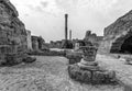 Ancient ruins of baths at tunisia, Carthage Royalty Free Stock Photo