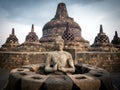 Ancient Ruins of Borobudur Near Yogyakarta in Central Java, Indonesia