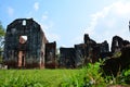 Ancient ruins brick building and antique architecture of official residence of ambassador home or Wichayen house for thai people