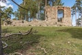 Ancient ruins of Casa Eraso or Casaras in the pine forests of Valsain resting place of kings Segovia Royalty Free Stock Photo