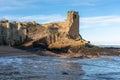 Ancient ruins of the castle of St. Andrews in Scotland on the North Sea