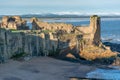 Ancient ruins of the castle of St. Andrews in Scotland on the North Sea Royalty Free Stock Photo
