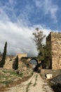 Ancient ruins at the Crusader castle in Byblos. UNESCO World Heritage in Lebanon Royalty Free Stock Photo