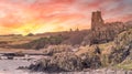 The Ancient Ruins of Dunure that sit proudly on the Fishing Villages Rugged Coastline in South Ayrshire Scotland